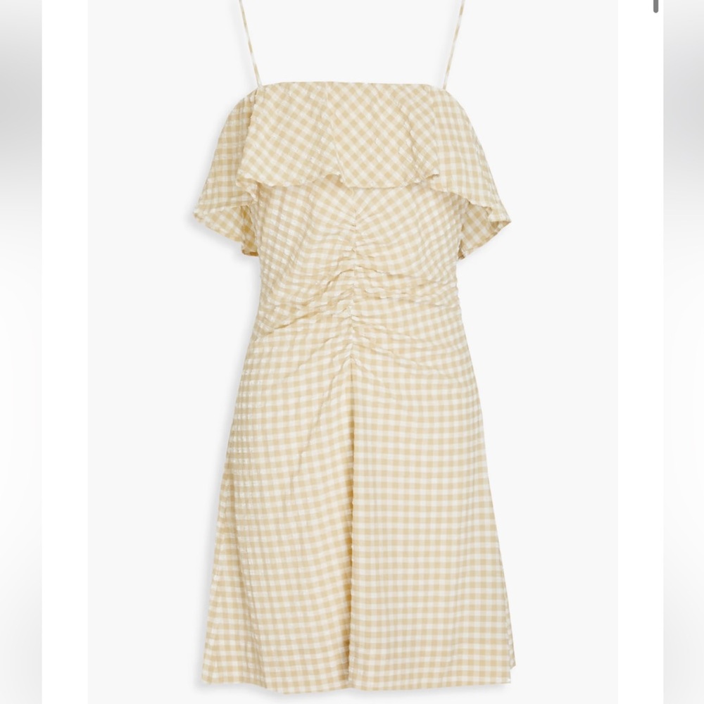 NWOT Ganni gingham seersucker mini dress